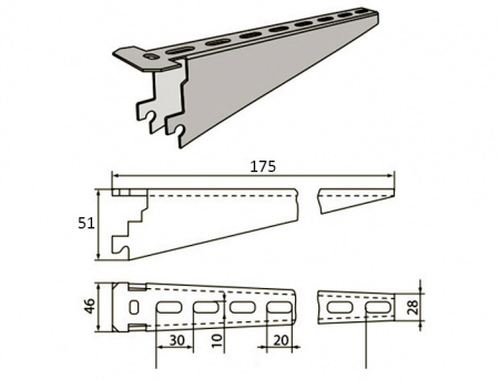 Полка (консоль) для КС-5 чертеж