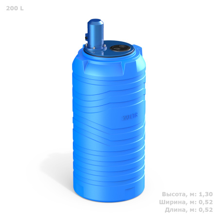 Емкость N 200 литров с пропеллерной мешалкой фото с габаритами