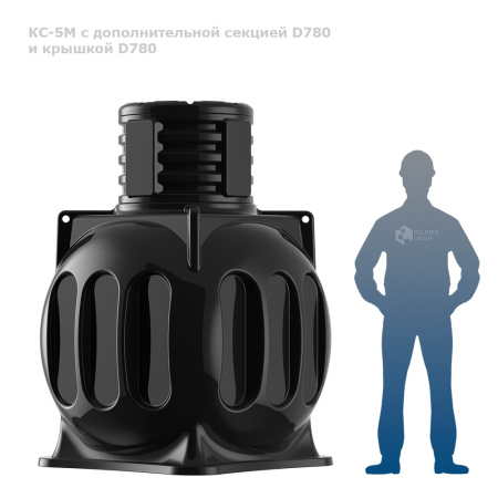 Колодец КС-5М с дополнительной секцией D780 и крышкой D780 фото человек рядом с колодцем связи