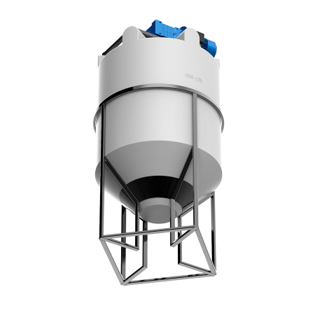 Емкость K 1000 литров с мешалкой для вязких жидкостей фото 2 вид снизу