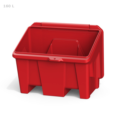 Ящик для соли, реагентов 160 литров - вид спереди крышка открыта