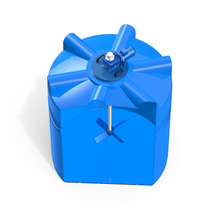 Емкость V 3000 литров с лопастной мешалкой в разрезе фото 2