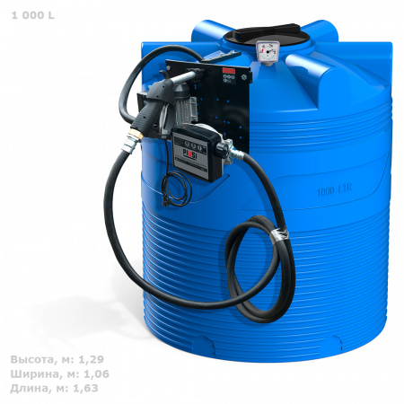 Мини АЗС V 1000 с колонкой PIUSI фото с габаритами