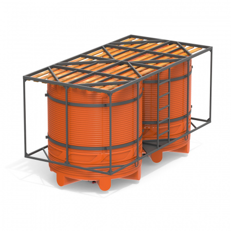 Кассета с деревянным полом двойная с емкостями V 5000 КАС вид снизу - фото 1