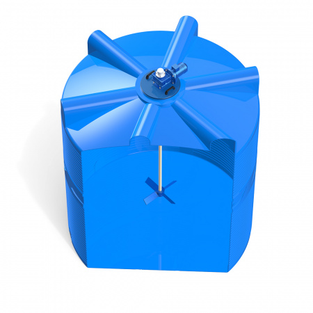 Емкость V 10000 литров с лопастной мешалкой в разрезе фото 2