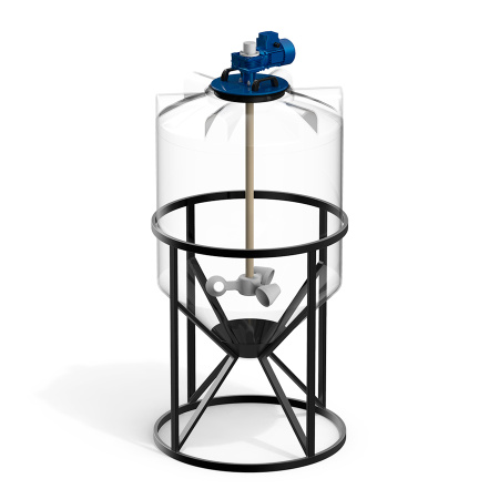 Емкость K 500 литров с мешалкой для вязких жидкостей фото с габаритами