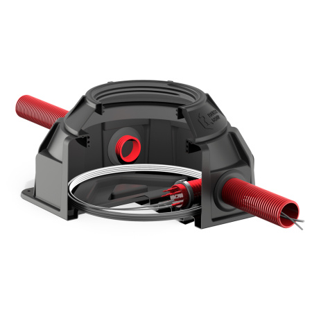 Колодец КОД 2 H600 с крышкой D 560 мм - фото в разрезе с трубами