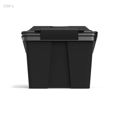 Ящик для для ветоши 220 литров вид сзади