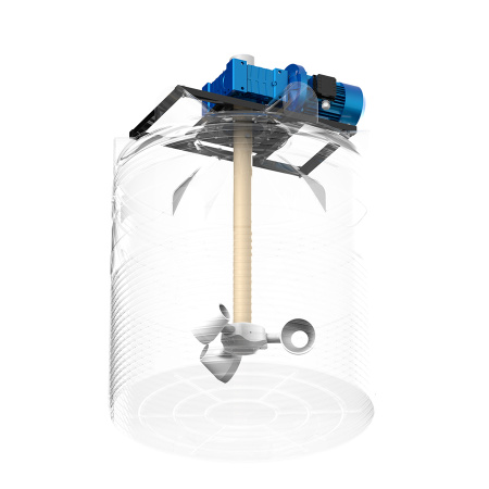 Емкость V 1000 литров с мешалкой для вязких жидкостей фото вид снизу рентген