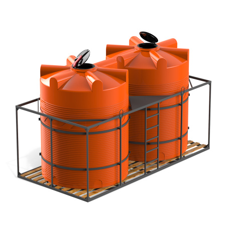 Кассета с деревянным полом двойная с емкостями V 6000 КАС - с открытой крышкой