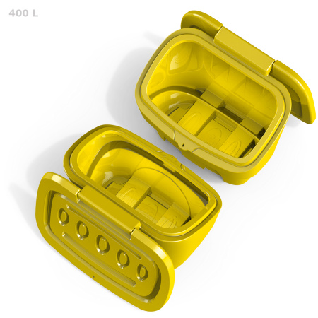 Ящик для соли, реагентов 400 л желтый открытый - вид сверху