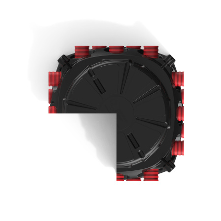 Колодец КН 1000x1000 H1000 с крышкой D780 мм в разрез вид сверху