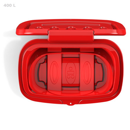 Ящик для песка 400 литров - фото с открытой крышкой сверху