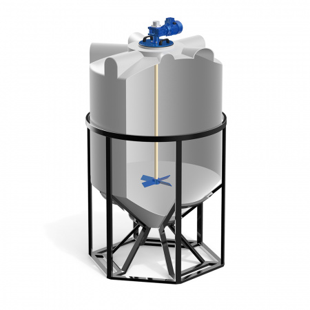 Емкость K 2000 литров с лопастной мешалкой в разрезе фото 1