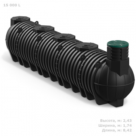 Подземная накопительная емкость DL 15 000 литров фото с габаритами 