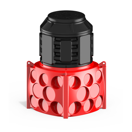 Колодец КН 1000 H1400 с крышкой D 560 мм фото красный колодец