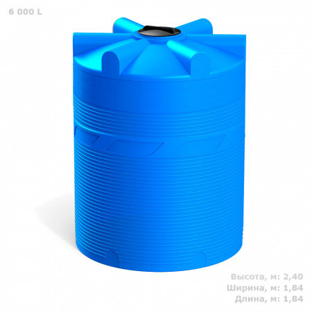 Емкость V 6000 литров цвет синий фото с габаритами