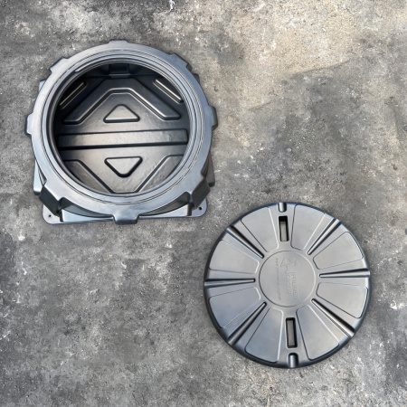 Колодец оперативного доступа КОД 2 H500 с крышкой D 780 мм - крышка и основание