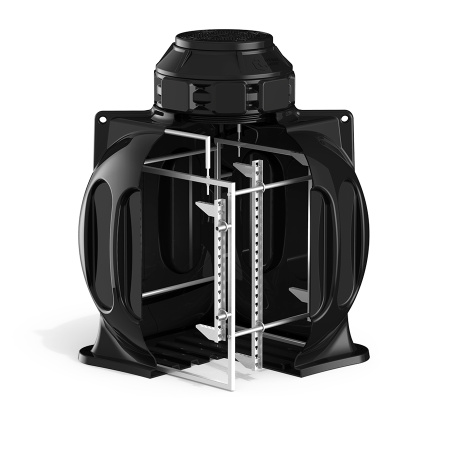 Колодец КС-5М с каркасом, с дополнительной горловиной H200 и крышкой D560 мм фото 01