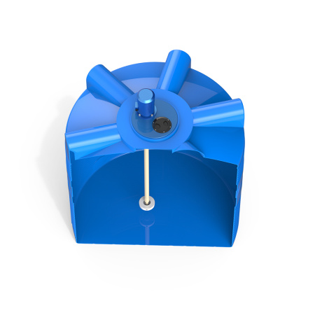 Емкость V 2000 литров с турбинной мешалкой фото 4 в разрез