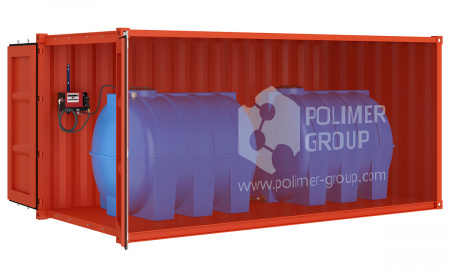 мини азс контейнерного типа с двумя горизонтальными емкостями